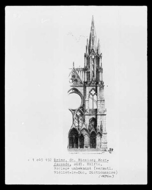 Ansicht der Westfassade von Saint-Nicaise zu Reims