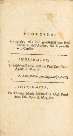Protesta / Imprimatur