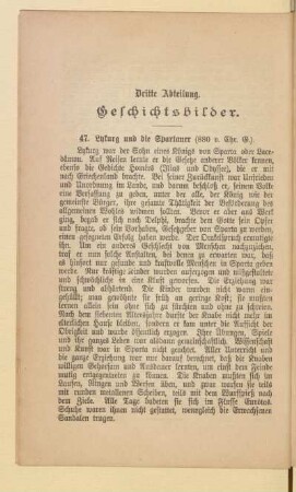 Dritte Abteilung. Geschichtsbilder