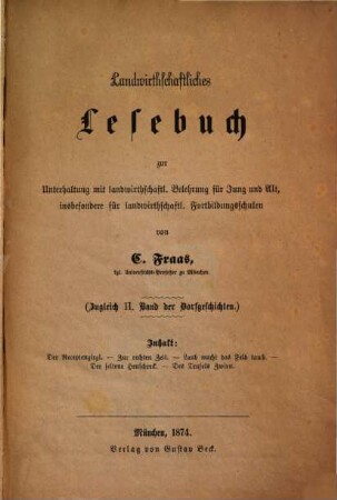 Dorfgeschichten : Landwirthschaftliches Lesebuch ..., II