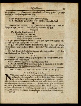 Dom. V. Post Trinitatis. Epist. I. Petr. III. 8-15.