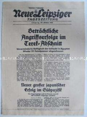 Extrablatt der "Neuen Leipziger Tageszeitung" u.a. zu den Kämpfen in Ägypten