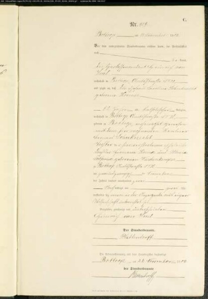 Sterberegister Standesamt Bottrop