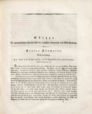 Skizze der geognostischen Verhältnisse der Umgegend Aschaffenburgs, [1] (1839)