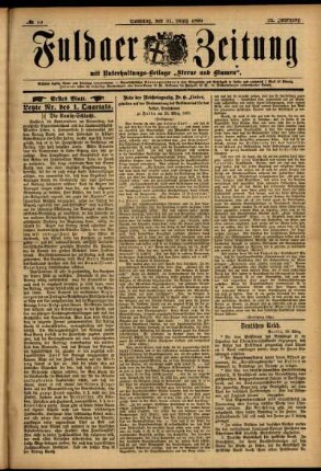 Erste Ausgabe vom Sonntag, den 31. März 1895.