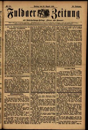 Ausgabe vom Freitag, den 21. August 1896.