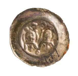 Münze, Pfennig, Brakteat, 2. Hälfte 13. Jh