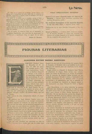 Figuras literarias : Algunos datos sobre Rostand