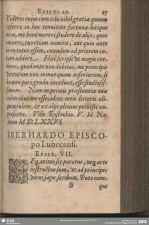 Eberhardo Episcopo Lubecensi. Epist. VII.