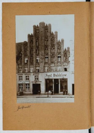 Wohn- und Geschäftshaus, Anklam: Ansicht (aus: Skizzen- und Fotoalbum 25)