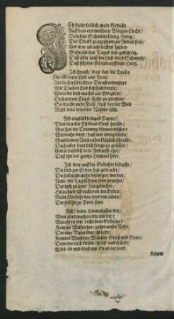 Ich hielte frölich mein Gedicht ...