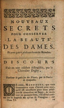 Nouveaux Secrets Expérimentez, pour conserver La Beauté Des Dames Et pour guérir plusieurs sortes De Maladies, 2
