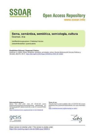 Sema, semántica, semiótica, semiología, cultura