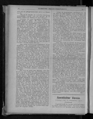 Aerztlicher Verein. Sitzung vom 18. Dezember 1917. (Fortsetzung).