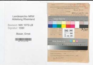 Entnazifizierung Ernst Bauer , geb. 22.10.1899 (Vertreter)