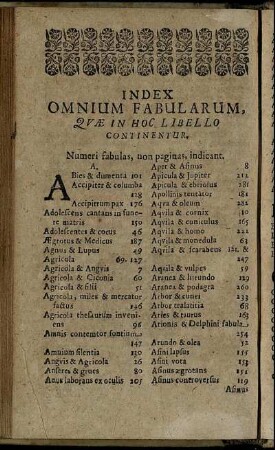 Index Omnium Fabularum.