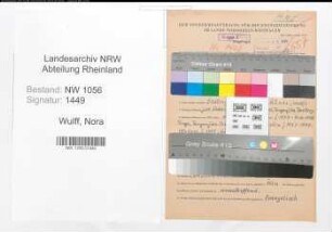 Entnazifizierung Nora Wulff , geb. 23.01.1895 ()