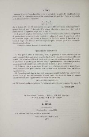 Dé diametri conjugati paralleli nel sistema di due superficie di 2° grado.