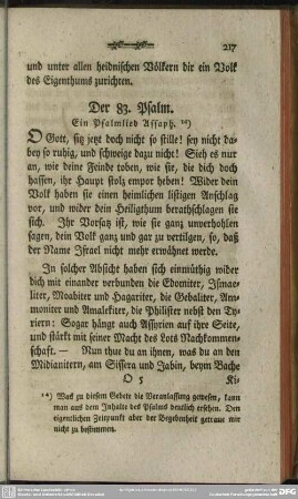 Der 83. Psalm. Ein Psalmlied Assaph