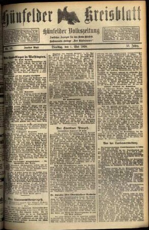Zweite Ausgabe vom Dienstag, den 01. Mai 1928.
