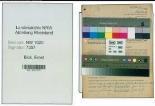 Entnazifizierung Ernst Bick , geb. 16.03.1922 (Dreher)