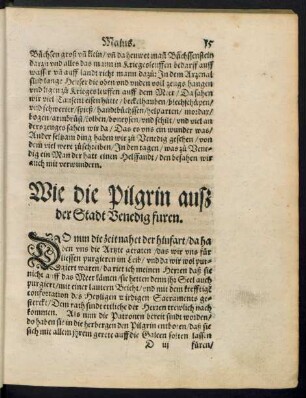 Wie die Pilgrin auß der Stadt Venedig furen.