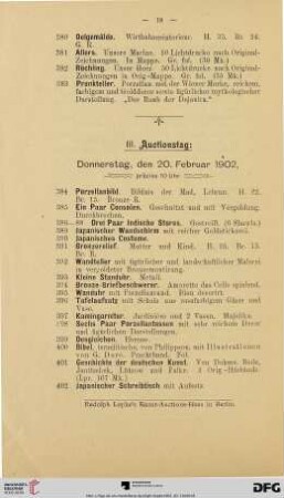 III. Auctionstag (Nr. 384-575)
