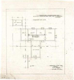 Gsaenger, Gustav; Grünwald bei München (Bayern), Herrenwiesstr.; Landhaus Franz Lurz - Entwurf (Grundriss Fundament)