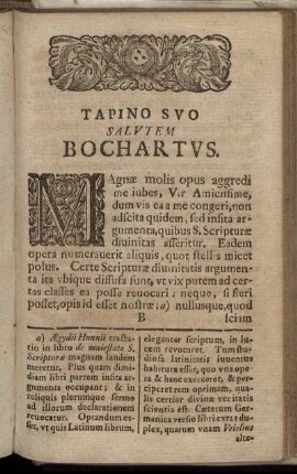 Tapino suo salutem bochartus.
