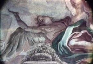 Die Heilige Dreifaltigkeit umgeben von Engeln und Heiligen