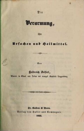 Die Verarmung und ihre Ursachen und Heilmittel
