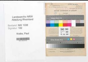 Entnazifizierung Paul Krebs , geb. 09.10.1893 (Angestellter)