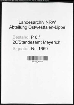 Sterberegister Standesamt Meyrich