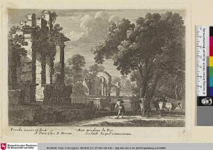 [Landschaft mit Architektur und Rinderhirten]