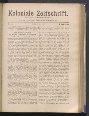 No. 14. Berlin, 9. Juli 1903