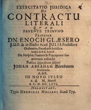 Exercitatio juridica de contractu literali