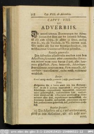 Caput VIII. De Adverbiis.