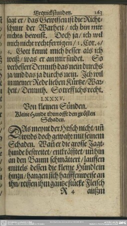 LXXXV. Von kleinen Sünden