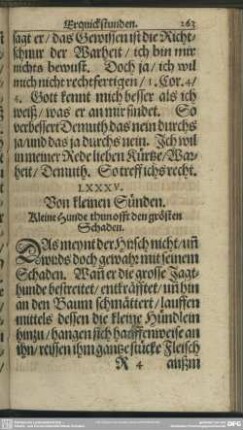 LXXXV. Von kleinen Sünden