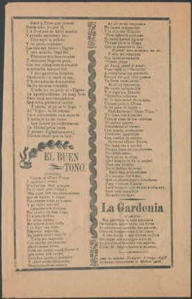 El buen tono. : (Canción.)