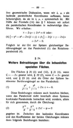 § 24. Weitere Betrachtungen über die behandelten speziellen Flächen.