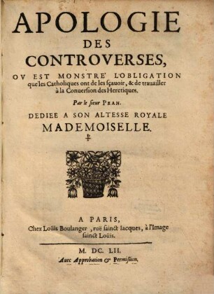 Apologie des Controverses