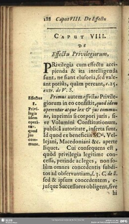 Caput VIII. De Effectu Privilegiorum
