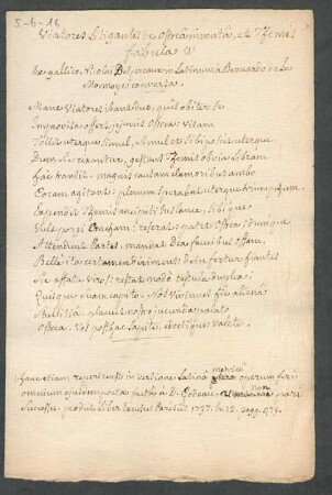 [Fabelabschriften verschiedener Dichter]
