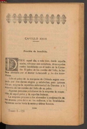 Capítulo XXVII - Función de beneficio.