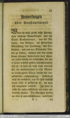 Anmerkungen über Konstantinopel