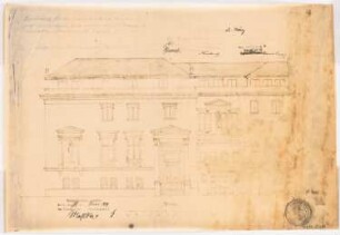 Villa von der Heydt, Berlin-Tiergarten. Zum Projekt gehörend: Böhmer & Petrich, Villa von der Heydt, Berlin-Tiergarten Umbau: Ansicht Herkulesufer 1:100