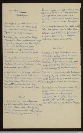 [Hymnen (Hymnen Pilgerfahrten Algabal)] - [Sammelhandschrift] - aus Hymnen - StGA-George I,0210 : [SW II: H9(Hymnen)]