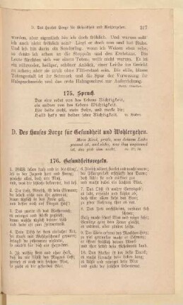 D. Des Hauses Sorge für Gesundheit und Wohlergehen