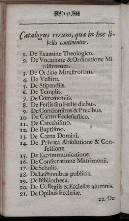 Catalogus rerum, quæ in hoc libello continentur.